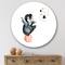 Designart - Little Penguin With Stars and Planets II - Farmhouse Metal Circle Wall Art